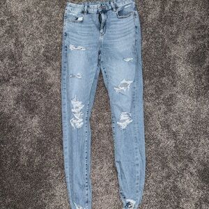 American Eagle Outfitters Light Blue Distressed Skinny Jeans